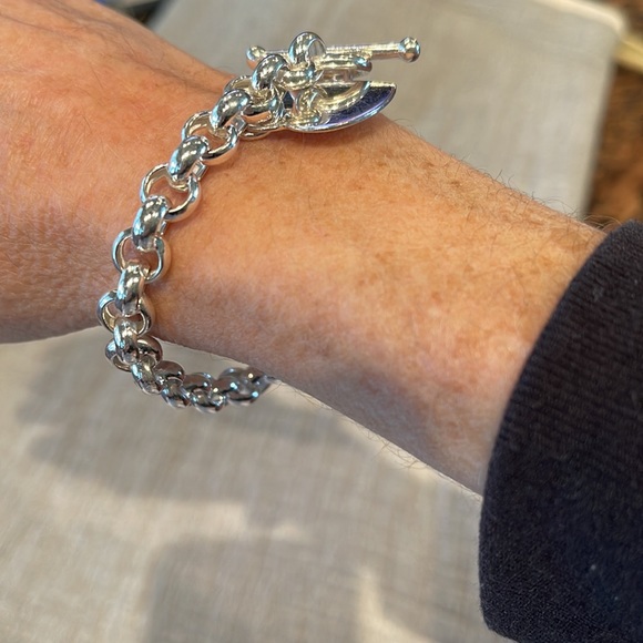 Sterling Rolo style bracelet with Sterling heart charm. - Picture 3 of 10